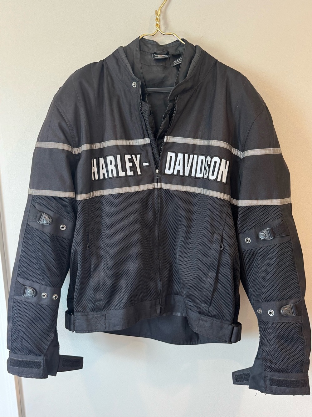 Harley Davidson Padded Motorcycle Riding Jacket Size XL with Liner Black Reflect - Picture 1 of 10
